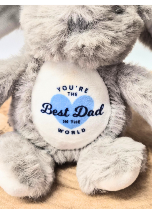 “Best Dad” Plush Bunny Keyring