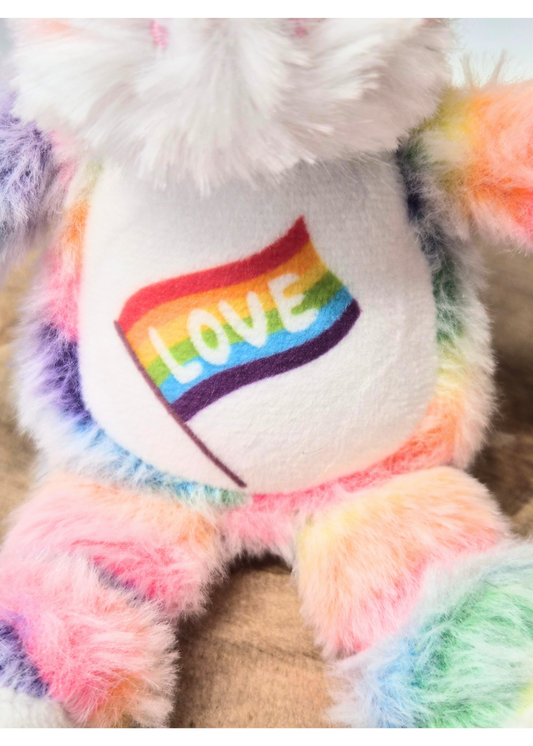 Rainbow “Love” Plush Unicorn Keyring