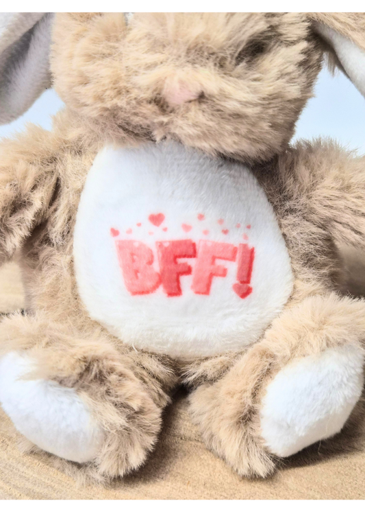“BFF” Plush Bunny Keyring